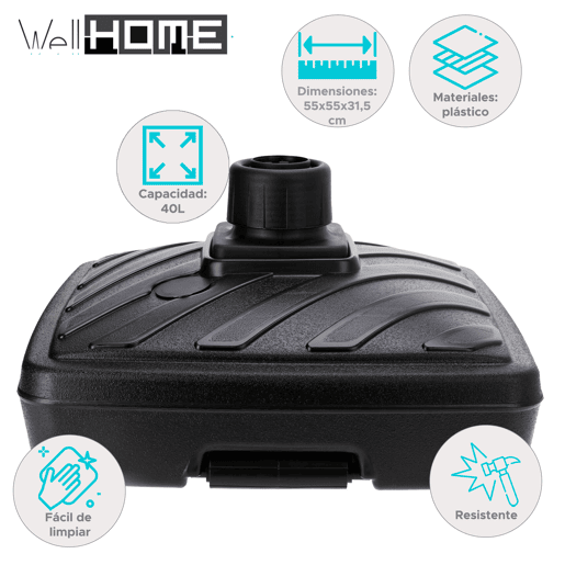 Suporte para guarda-chuva Well Home Square com capacidade de 40L