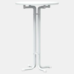 vidaXL Mesa de bar Ø70x110 cm derivados de madeira e aço branco