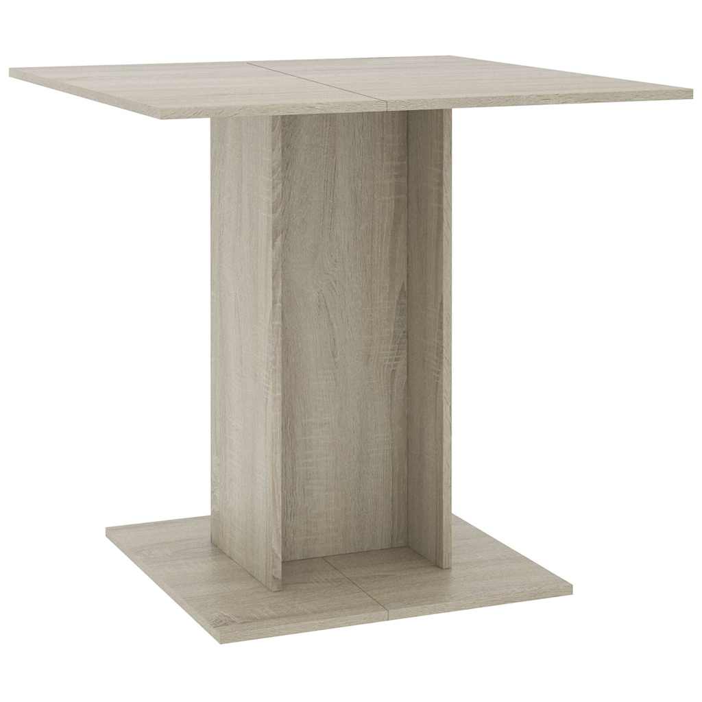 vidaxl mesa de comedor de madera contrachapada color roble 80x80x75 cm