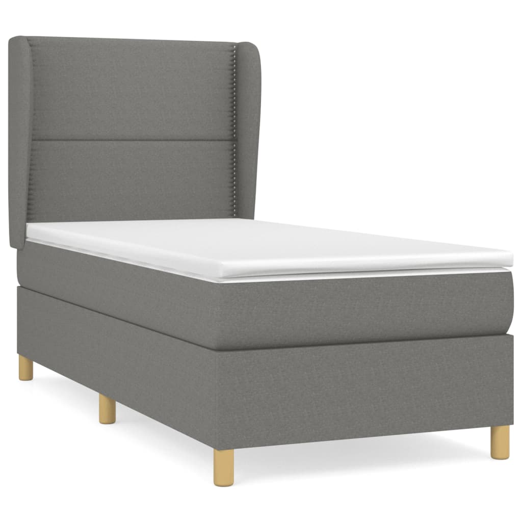 Cama box spring 100x200 Gris Oscuro