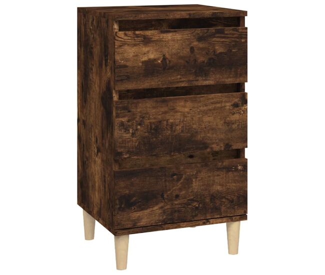 Vidaxl mesita de noche madera contrachapada roble ahumado 40x35x70 cm