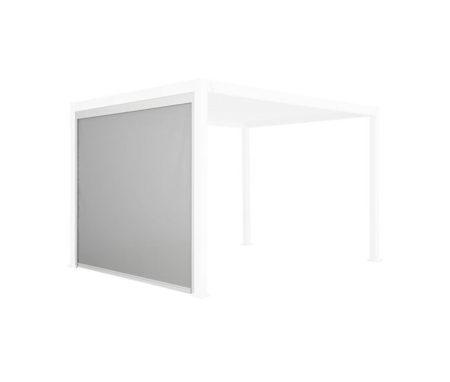 Estor lateral enrollable de aluminio y textileno para pérgola bioclimática, 3m, triomphe estor enrollable 3m, blanco, 300x300x236 cm