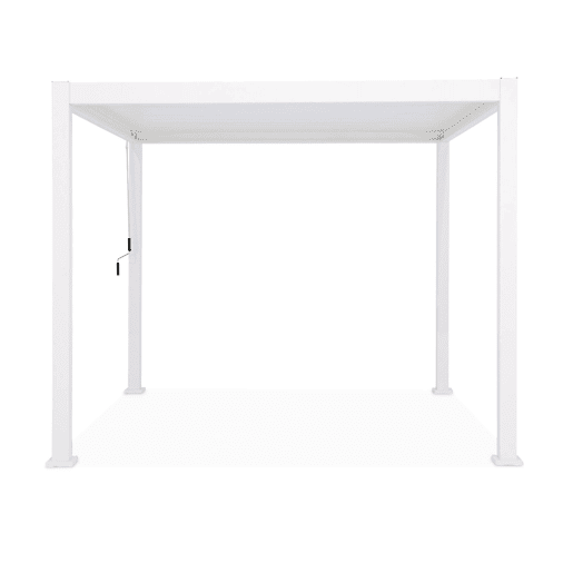 3x3m pérgola bioclimática de alumínio com lâminas ajustáveis, Triomphe 3x3m, Branco, 301x301x250 cm
