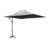 3x3m guarda-sol quadrado offset, Hardelot, Cinza, 300x295x250 cm