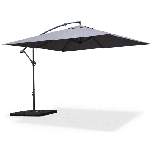 3x3m guarda-sol quadrado offset, Hardelot, Cinza, 300x295x250 cm