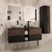 Mueble bajo lavabo encimera Sylla 140 Mueble bajo lavabo encimera Sylla 140 Negro/ Madera