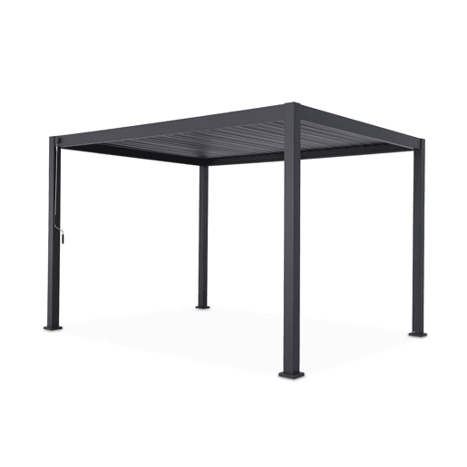 Pérgola bioclimática 3x4m com lâminas ajustáveis, Triomphe 3x4m, Antracite, 400x300x250 cm