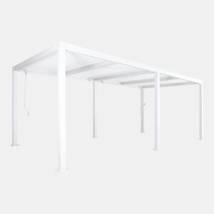 Pérgola bioclimática 3x6m alumínio e aço lâminas orientáveis , Palace 3x6m, Branco, 574x292x231 cm