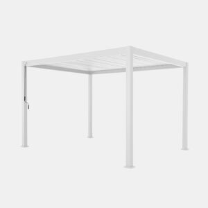 Pérgula bioclimática 3x4m com lâminas ajustáveis, Triomphe 3x4m, Branco, 400x300x240 cm