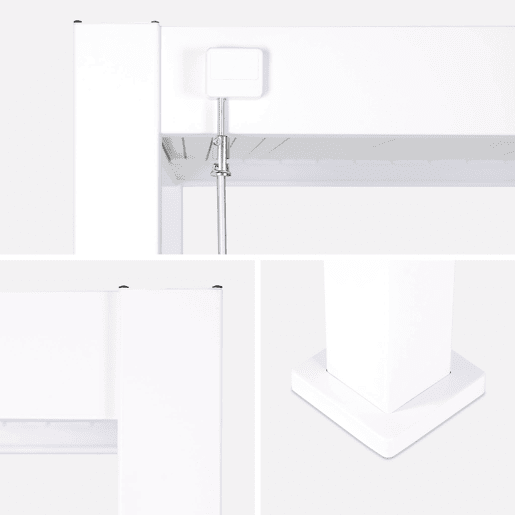 Pérgula bioclimática 3x4m com lâminas ajustáveis, Triomphe 3x4m, Branco, 400x300x240 cm