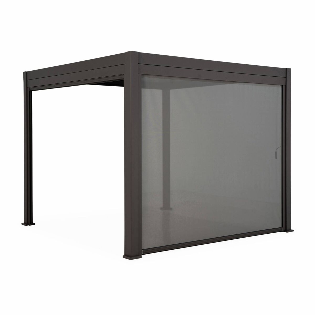 Pérgola bioclimática 3x4m + toldo vertical de 4m, triomphe 3x4m + accesorio, antracita, 400x300x250 cm
