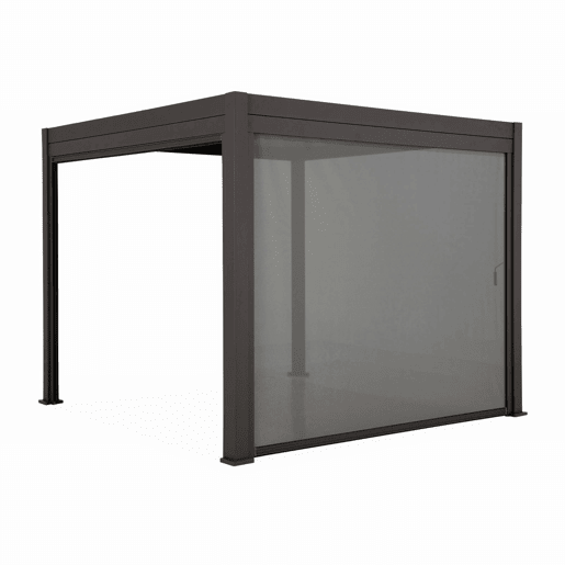 Pérgola bioclimática 3x4m + toldo 4m, Triomphe 3x4m + acessório, Antracite, 400x300x250 cm