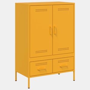 vidaXL Móvel alto 68x39x101,5 cm aço amarelo mostarda