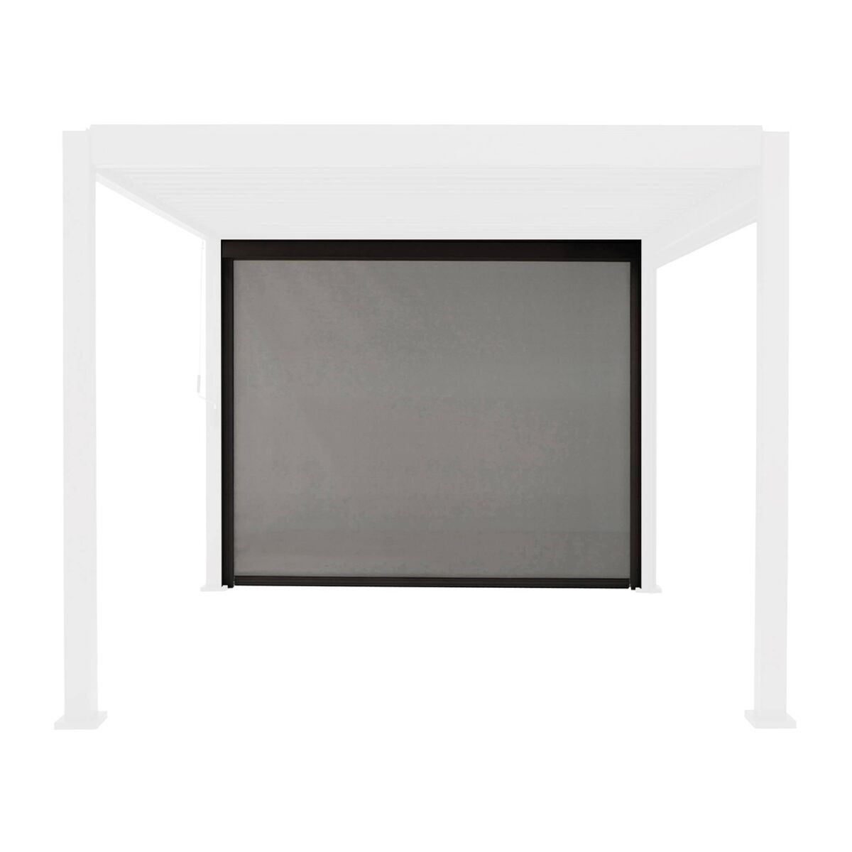 Estor lateral enrollable de aluminio y textileno para pérgola bioclimática, 3m,  triomphe estor enrollable 3m, antracita, 300x300x236 cm
