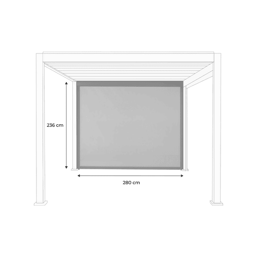 Cortina lateral de 3m para pérgola Triomphe bioclimática, Triomphe toldo 3m, Antracite, 300x300x236 cm