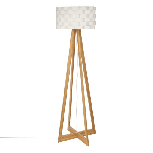 WELL HOME - Candeeiro de pé em bambu branco Ø50x150cm WELL HOME - Candeeiro de pé em bambu branco Ø50x150cm