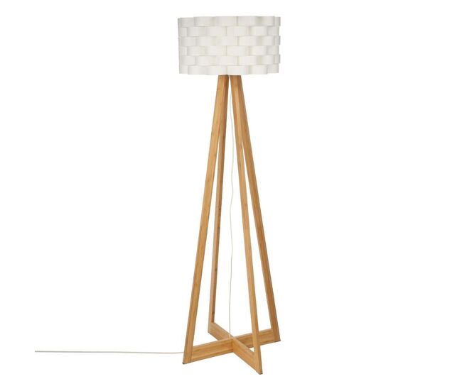 Well home - lámpara de pie en bambú color blanco ø50x150cm