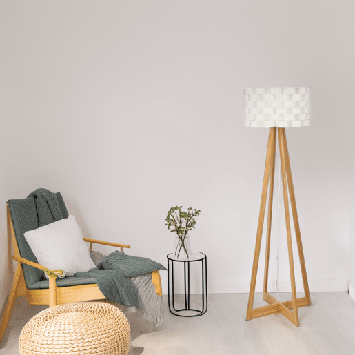 WELL HOME - Candeeiro de pé em bambu branco Ø50x150cm WELL HOME - Candeeiro de pé em bambu branco Ø50x150cm