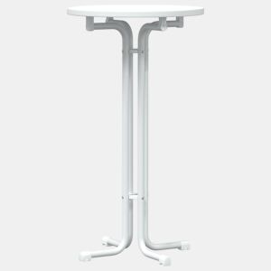 vidaXL Mesa de bar Ø60x110 cm derivados de madeira e aço branco