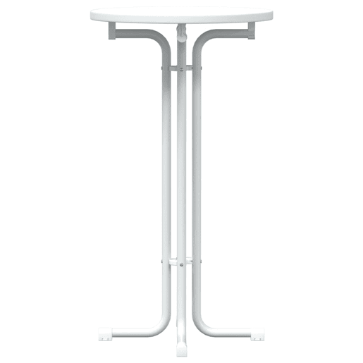 vidaXL Mesa de bar Ø60x110 cm derivados de madeira e aço branco vidaXL Mesa de bar Ø60x110 cm derivados de madeira e aço branco