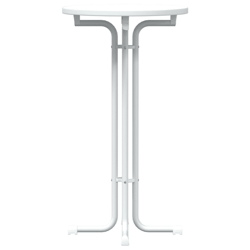 vidaXL Mesa de bar Ø60x110 cm derivados de madeira e aço branco vidaXL Mesa de bar Ø60x110 cm derivados de madeira e aço branco