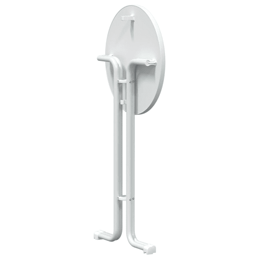 vidaXL Mesa de bar Ø60x110 cm derivados de madeira e aço branco vidaXL Mesa de bar Ø60x110 cm derivados de madeira e aço branco