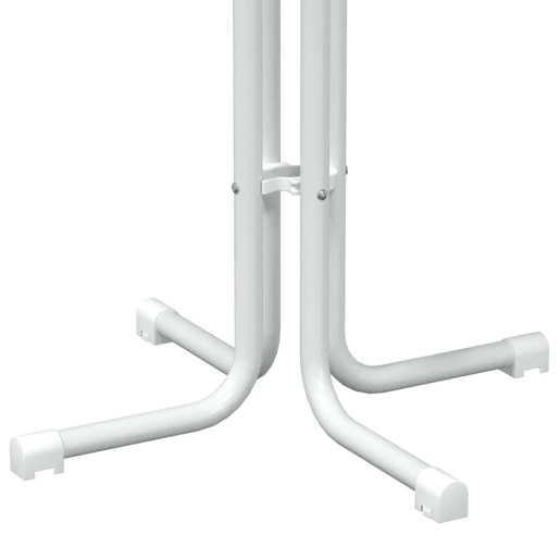 vidaXL Mesa de bar Ø60x110 cm derivados de madeira e aço branco vidaXL Mesa de bar Ø60x110 cm derivados de madeira e aço branco