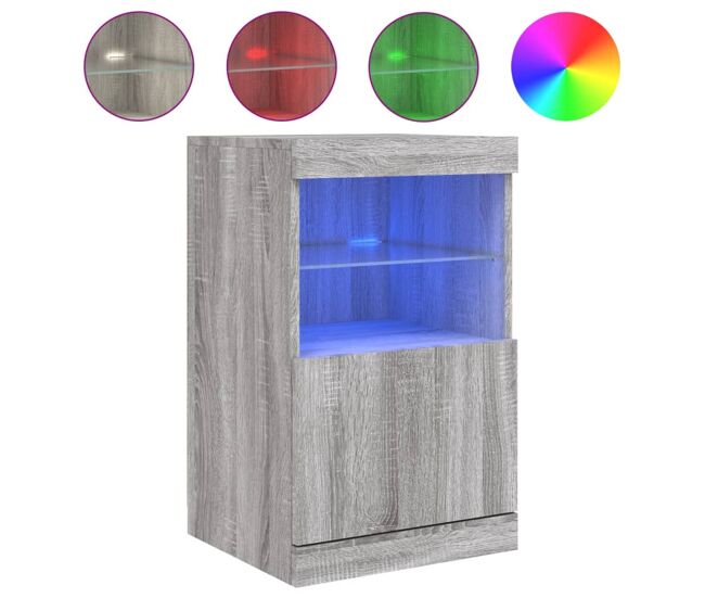 Vidaxl aparador con luces led gris sonoma 41x37x67 cm