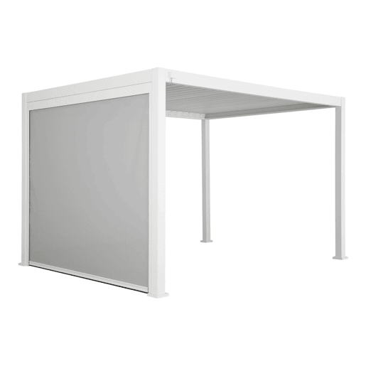 Pérgola bioclimática 3x4m Triomphe e 3m toldo, Triomphe 3x4m + acessório, Branco, 400x300x250 cm