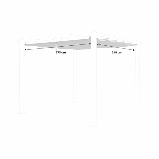 3x3m condate, cobertura do toldo para pérgola, Cobertura de pérgola Condate, Beige