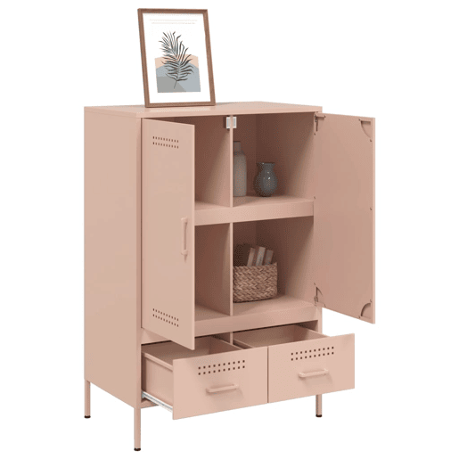 vidaXL Móvel alto 68x39x101,5 cm aço rosa