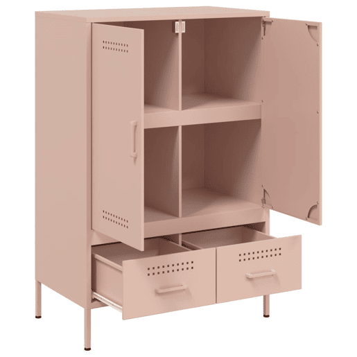 vidaXL Móvel alto 68x39x101,5 cm aço rosa