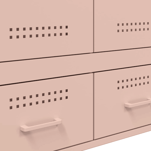 vidaXL Móvel alto 68x39x101,5 cm aço rosa