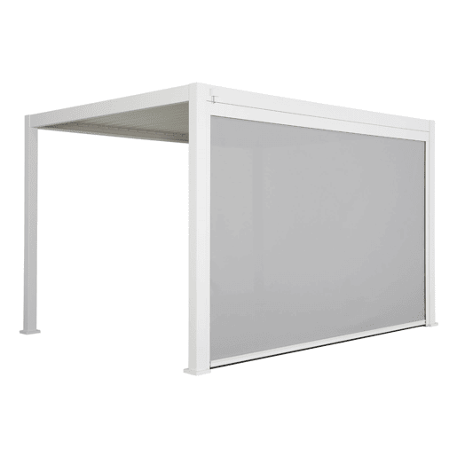 Pérgola bioclimática 3x4m + toldo 4m, Triomphe 3x4m + acessório, Branco, 400x300x250 cm