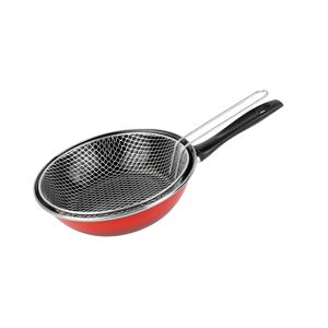 Frigideira 'SR' 26cm aço esmaltado vermelho Magefesa