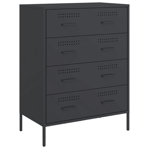 vidaXL Aparador 68x39x89 cm aço preto