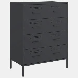 vidaXL Aparador 68x39x89 cm aço preto
