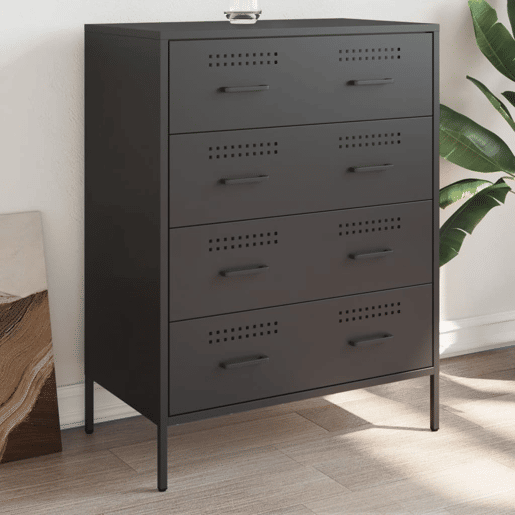vidaXL Aparador 68x39x89 cm aço preto