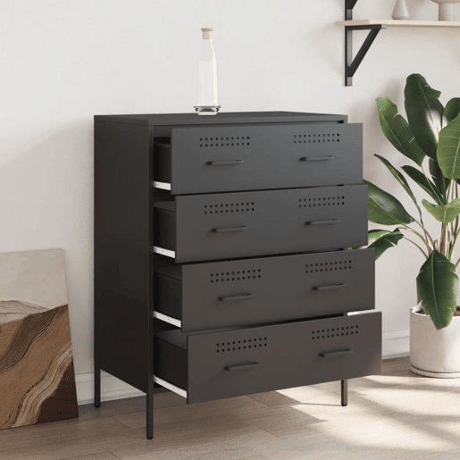 vidaXL Aparador 68x39x89 cm aço preto
