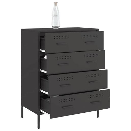 vidaXL Aparador 68x39x89 cm aço preto