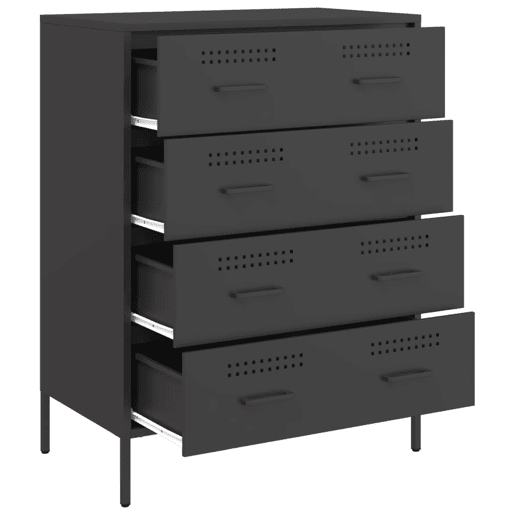 vidaXL Aparador 68x39x89 cm aço preto