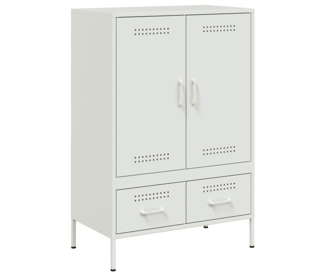 Vidaxl aparador acero blanco 68x39x101,5 cm