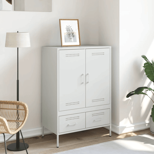 vidaXL Móvel alto 68x39x101,5 cm aço branco vidaXL Móvel alto 68x39x101,5 cm aço branco