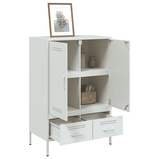 vidaXL Móvel alto 68x39x101,5 cm aço branco vidaXL Móvel alto 68x39x101,5 cm aço branco