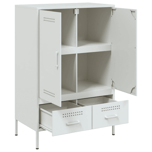 vidaXL Móvel alto 68x39x101,5 cm aço branco vidaXL Móvel alto 68x39x101,5 cm aço branco