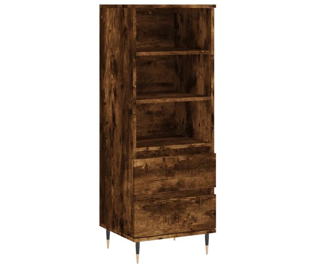 Vidaxl aparador alto madera contrachapada roble ahumado 40x36x110 cm