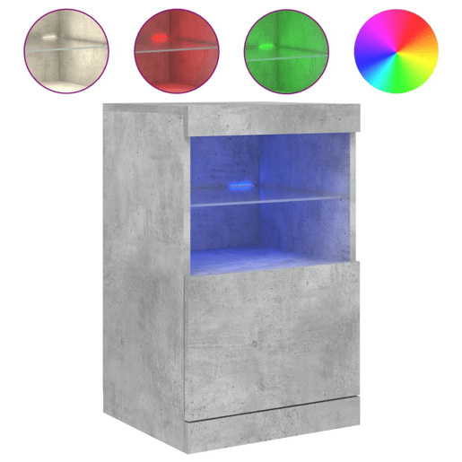 vidaXL Aparador com luzes LED 41x37x67 cm cinzento cimento vidaXL Aparador com luzes LED 41x37x67 cm cinzento cimento