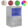 vidaXL Aparador com luzes LED 41x37x67 cm cinzento cimento
