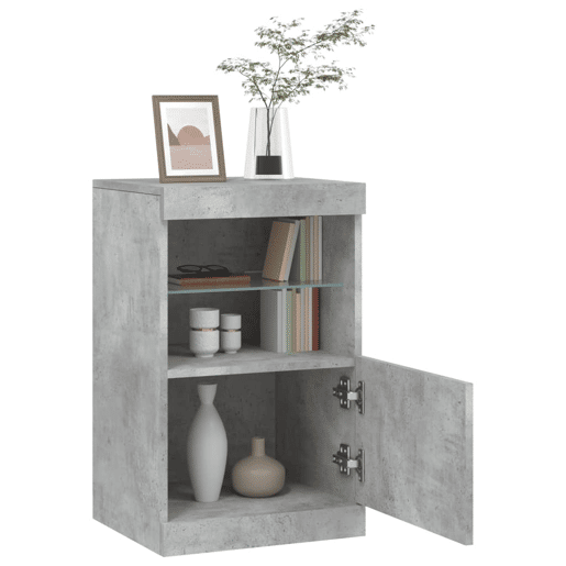 vidaXL Aparador com luzes LED 41x37x67 cm cinzento cimento vidaXL Aparador com luzes LED 41x37x67 cm cinzento cimento