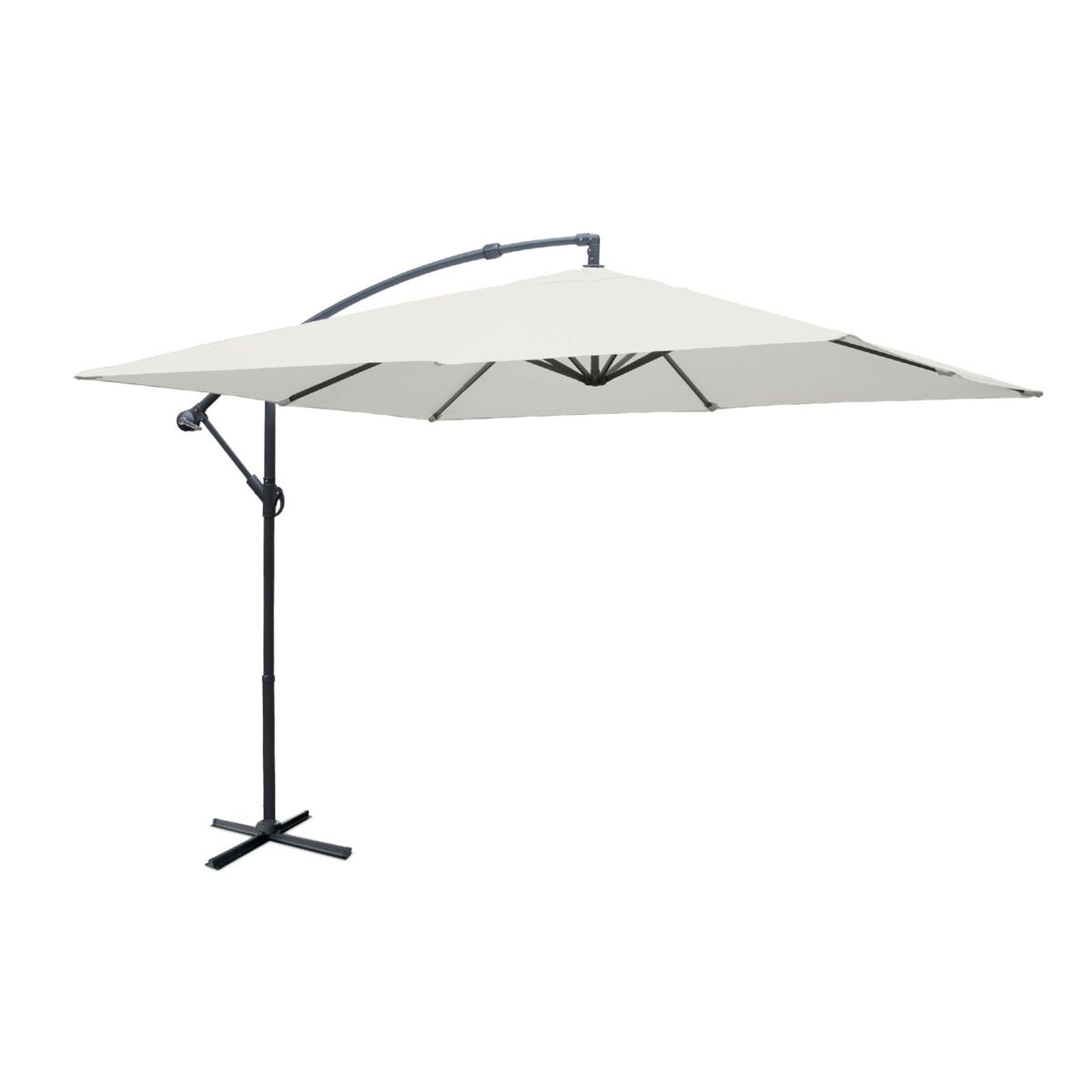 Parasol cuadrado excéntrico, 3x3m crudo - 300x295x250 cm